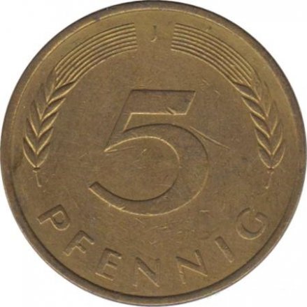 ФРГ 5 пфеннигов 1972 год (J)