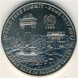 Монета Афганистан 50 афгани 1996 год - Международный продовольственный саммит