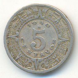 Мексика 5 сентаво 1940 год