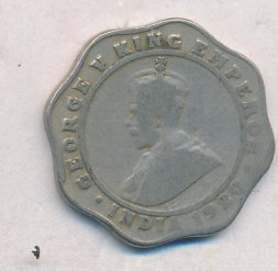 Британская Индия 4 анны 1920 год