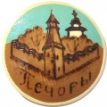 Значок Печоры (дерево, булавка)