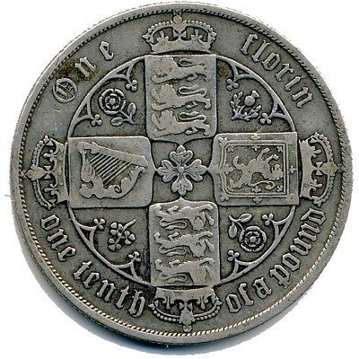 Великобритания 2 шиллинга (1 флорин) 1879 год
