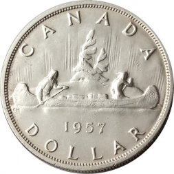 Канада 1 доллар 1957 год - Каноэ