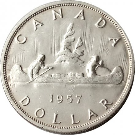 Канада 1 доллар 1957 год - Каноэ