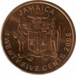 Ямайка 25 центов 2008 год - Маркус Гарви