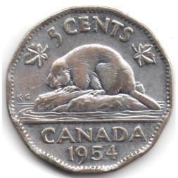 Канада 5 центов 1954 год