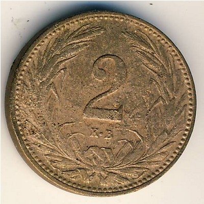 Венгрия 2 филлера 1909 год