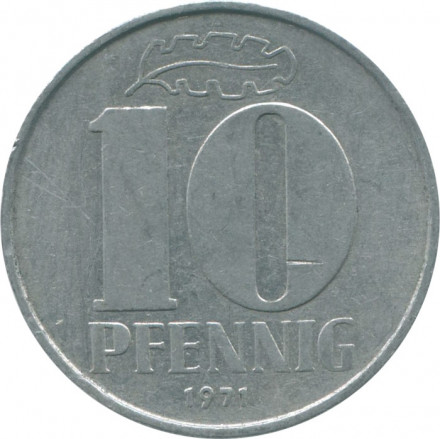ГДР 10 пфеннигов 1971 год 