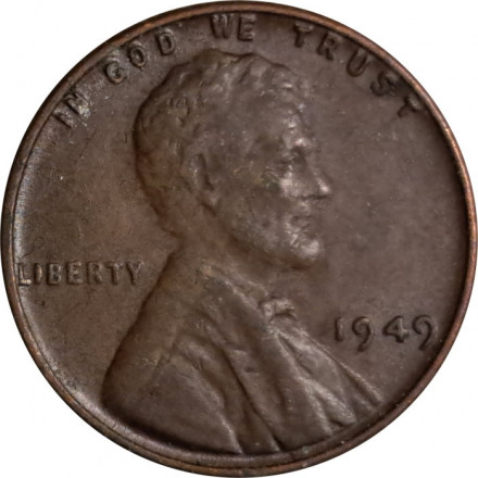 США 1 цент 1949 год - Авраам Линкольн (без отметки МД)