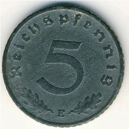 Третий Рейх 5 рейхспфеннигов 1940 год (E)
