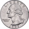 США 25 центов (1/4 доллара) 1997 год - Джордж Вашингтон (D)