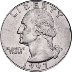 США 25 центов (1/4 доллара) 1997 год - Джордж Вашингтон (D)