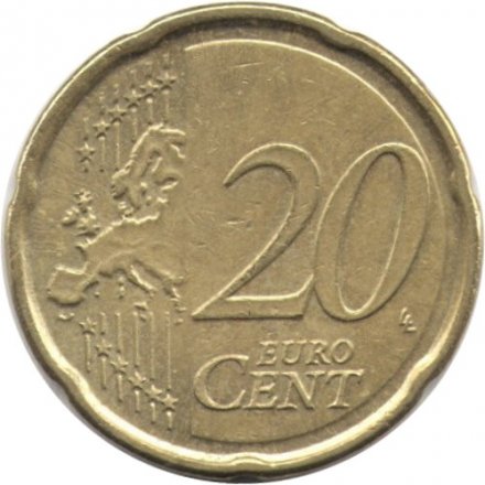 Бельгия 20 евроцентов 2007 год