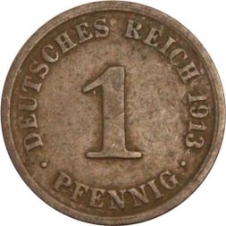 Германия 1 пфенниг 1913 год (A)