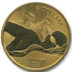Австралия 5 долларов 2000 год - Олимпийские игры в Сиднее. Плавание