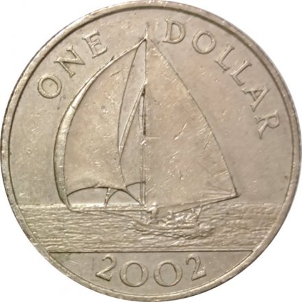 Бермудские острова 1 доллар 2002 год - Парусник