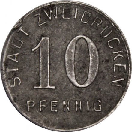 Германия (Цвайбрюккен) 10 пфеннигов 1919 год (нотгельд)