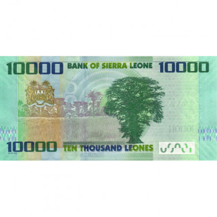Сьерра-Леоне 10000 леоне 2021 год - Голубь, карта и флаг Сьерра-Леоне UNC