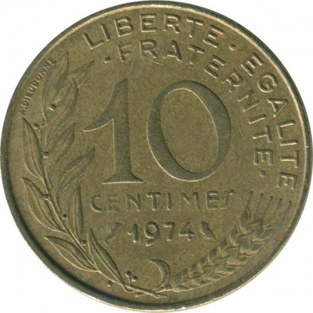 Франция 10 сантимов 1974 год - Марианна