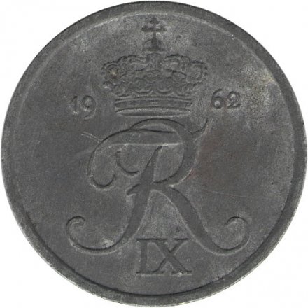 Дания 2 эре 1962 год - Король Фредерик IX