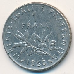 Франция 1 франк 1960 год