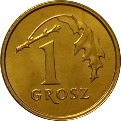 Польша 1 грош 2007 год - Герб UNC