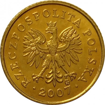 Польша 1 грош 2007 год - Герб UNC