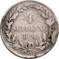 Дания 4 скиллинг-ригсмёнта 1854 год