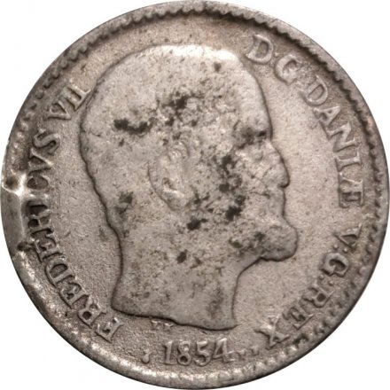 Дания 4 скиллинг-ригсмёнта 1854 год