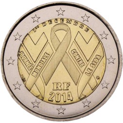 Франция 2 евро 2014 год - Всемирный день борьбы со спидом