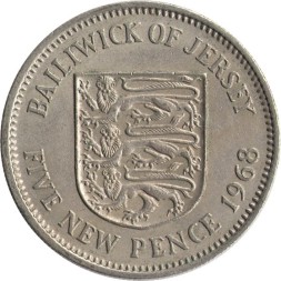 Джерси 5 новых пенсов 1968 год