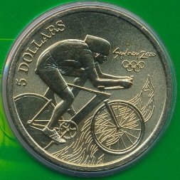 Австралия 5 долларов 2000 год - Олимпийские игры в Сиднее. Велоспорт