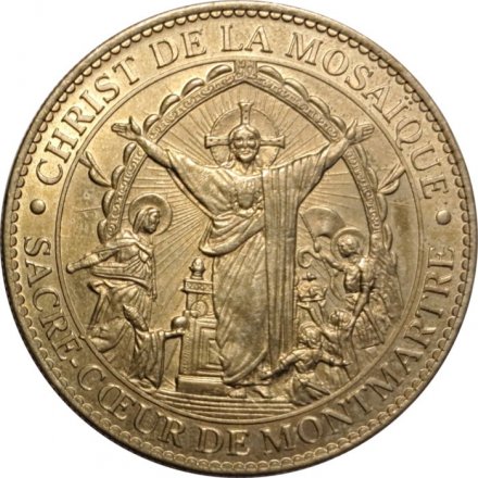 Жетон Франция Christ de la mosaique. Церкви и святыни. 2011. Париж. Мозаика базилики Сакре-Лёр