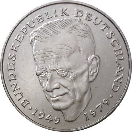 ФРГ 2 марки 1990 год - Курт Шумахер, 30 лет Федеративной Республике (1949-1979) (D)
