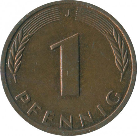 ФРГ 1 пфенниг 1989 год (J)