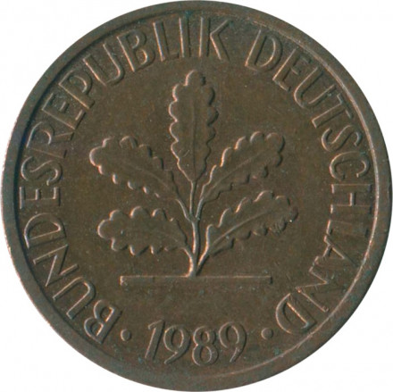 ФРГ 1 пфенниг 1989 год (J)