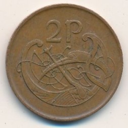Монета Ирландия 2 пенса 1986 год