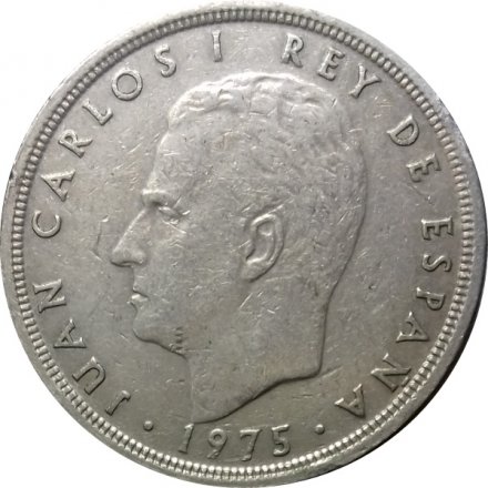 Испания 50 песет 1975 год (79 внутри звезды)