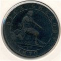Испания 10 сентимо 1870 год