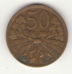 Чехословакия 50 гелеров 1949 год