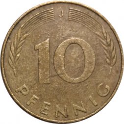 ФРГ 10 пфеннигов 1979 год - J