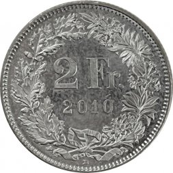 Швейцария 2 франка 2010 год