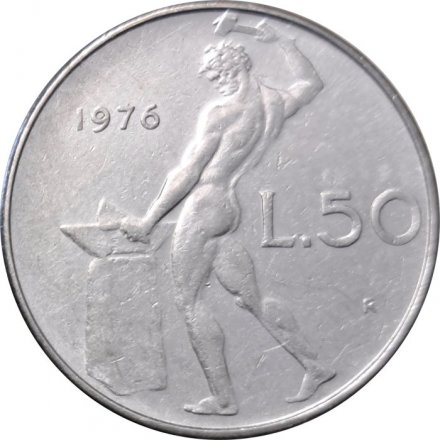 Италия 50 лир 1976 год - Вулкан