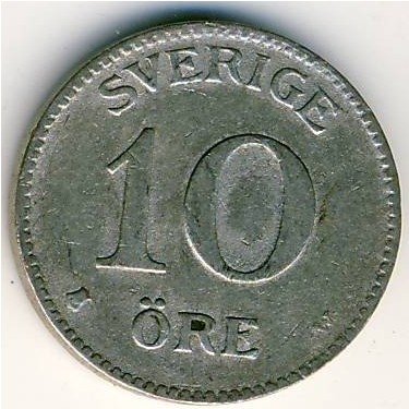 Швеция 10 эре 1919 год