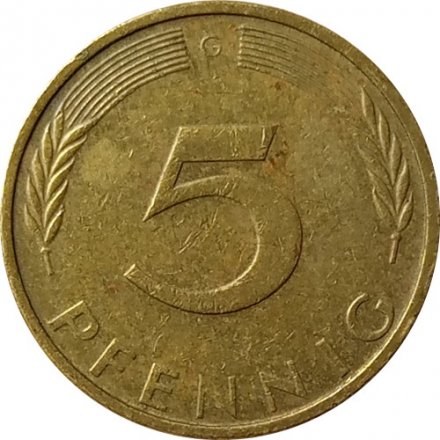 ФРГ 5 пфеннигов 1973 год (G)