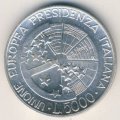 Италия 5000 лир 1996 год - Председательство Италии в Совете ЕС