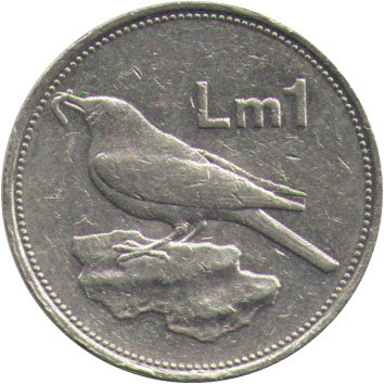 Мальта 1 лира 1995 год