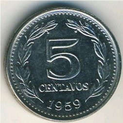 Аргентина 5 сентаво 1959 год