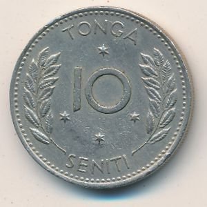 Тонга 10 сенити 1974 год