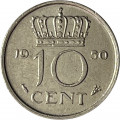 Нидерланды 10 центов 1950 год
